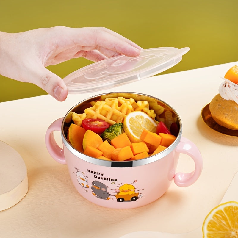 Stainless Steel Children's Eating Bowl with Binaural - Baby Food Bowl