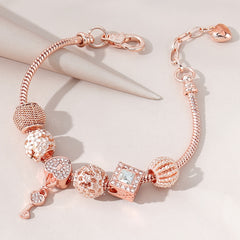 Beaded Charm Bracelet with Flower & Star Pattern