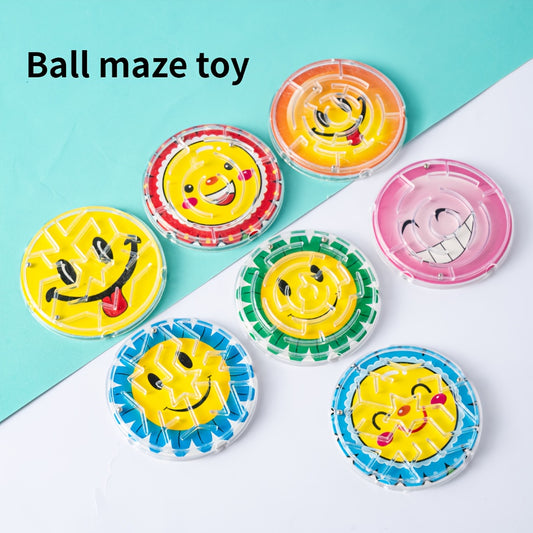 12pcs Smiley Face Bead Maze Roller Coaster Toys for Kids
