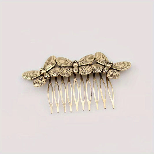 Bronze Butterfly Hair Comb Vintage Barrette Hair Accessories