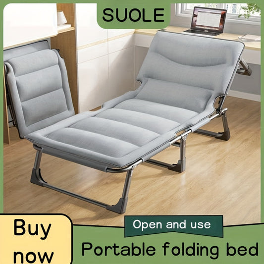 Outdoor Folding Bed Single Person Nap Bed Thickened Beach Camping Bed