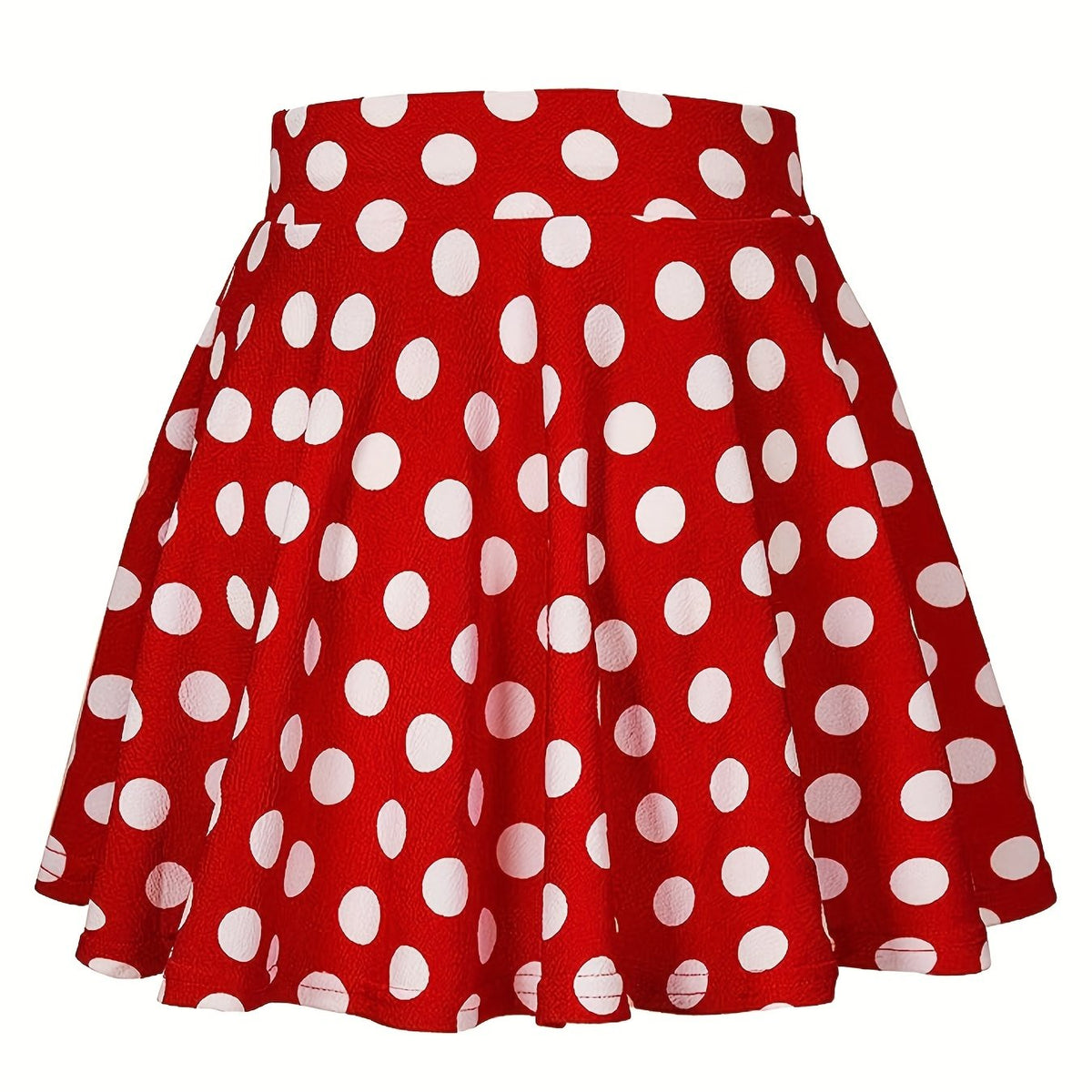Polka Dot Print Flared Skirt High Waist Retro Style