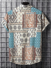 Men's Paisley Hawaii Shirt Casual Short Sleeve Top Regular Fit