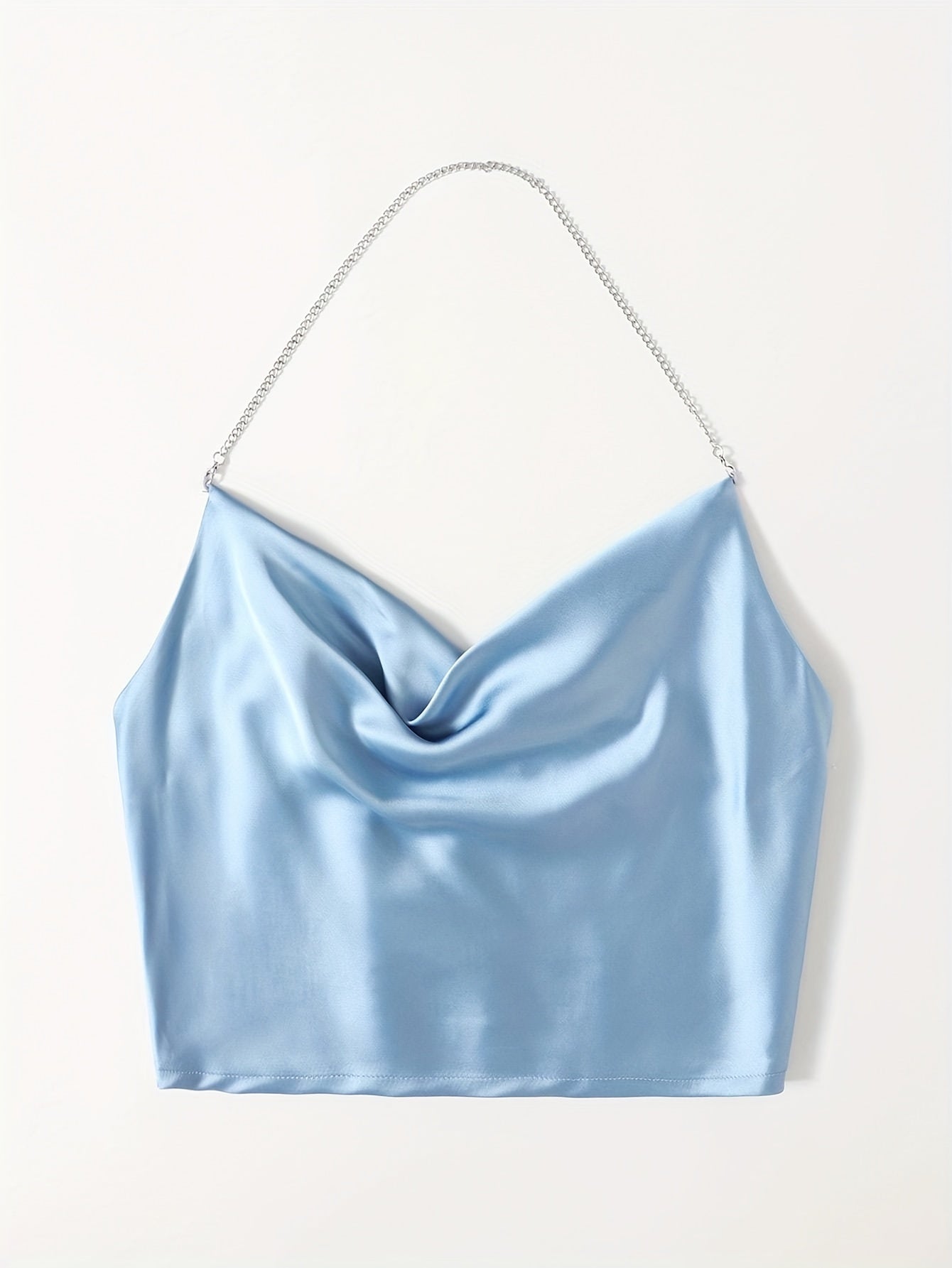 Chain Crop Halter Top Sleeveless Summer Casual Women's Clothing