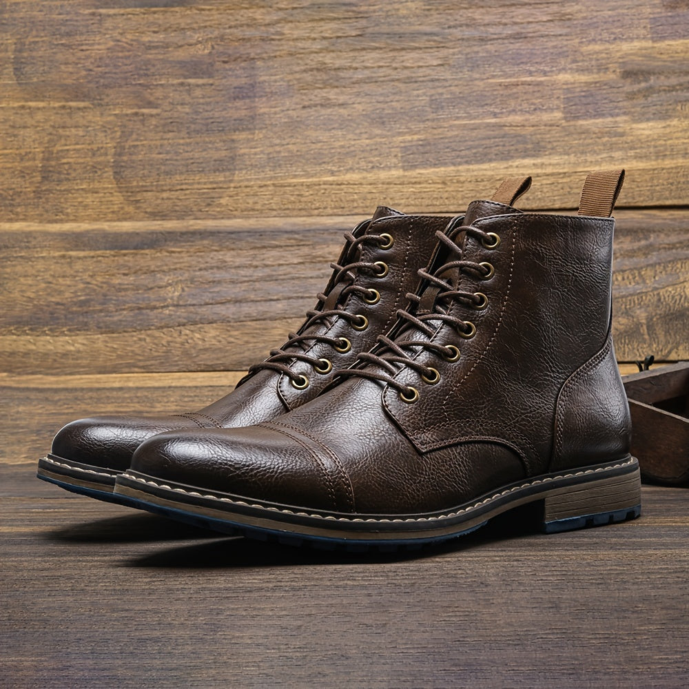 Men's Oxford Cap Toe Ankle Boots Formal Dress Shoes