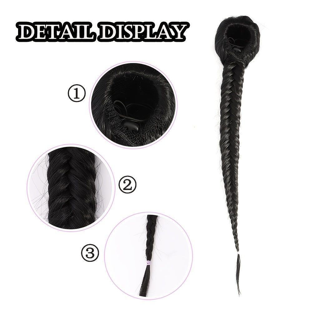 45 72 Cm Fishbone Ponytail Extensions Women Hairpieces Synthetic Ponytail