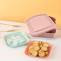 Large Capacity Bamboo Fiber Lunch Box with Lid - Portable and Fresh Food Storage