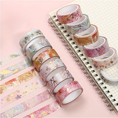 6pcs Foil Paper Tape Flower Plant Masking Tape Decorative Adhesive