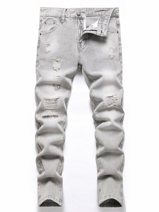 Boys Ripped Jeans Denim Pants Straight Cut Jeans For Spring And Autumn
