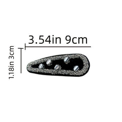 Rhinestone Solid Hair Clip Hair Accessories For Women 2pcs