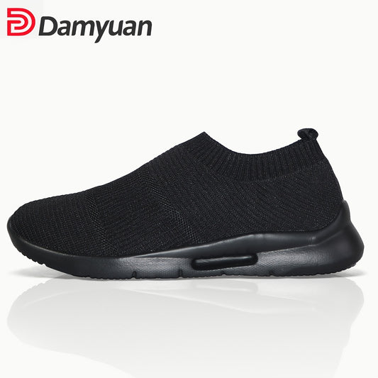 Breathable Knitting Slip On Sneakers Thick Sole Running Shoes