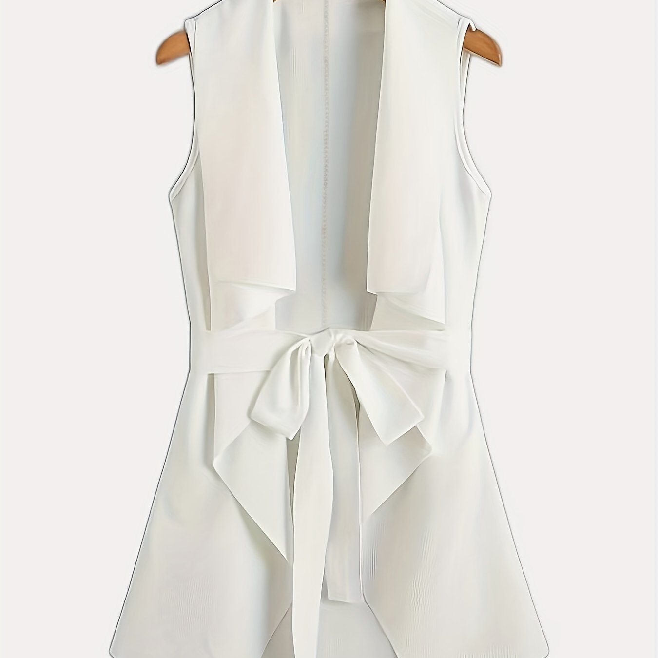 Solid Open Front Vest Casual Sleeveless Women's Clothing