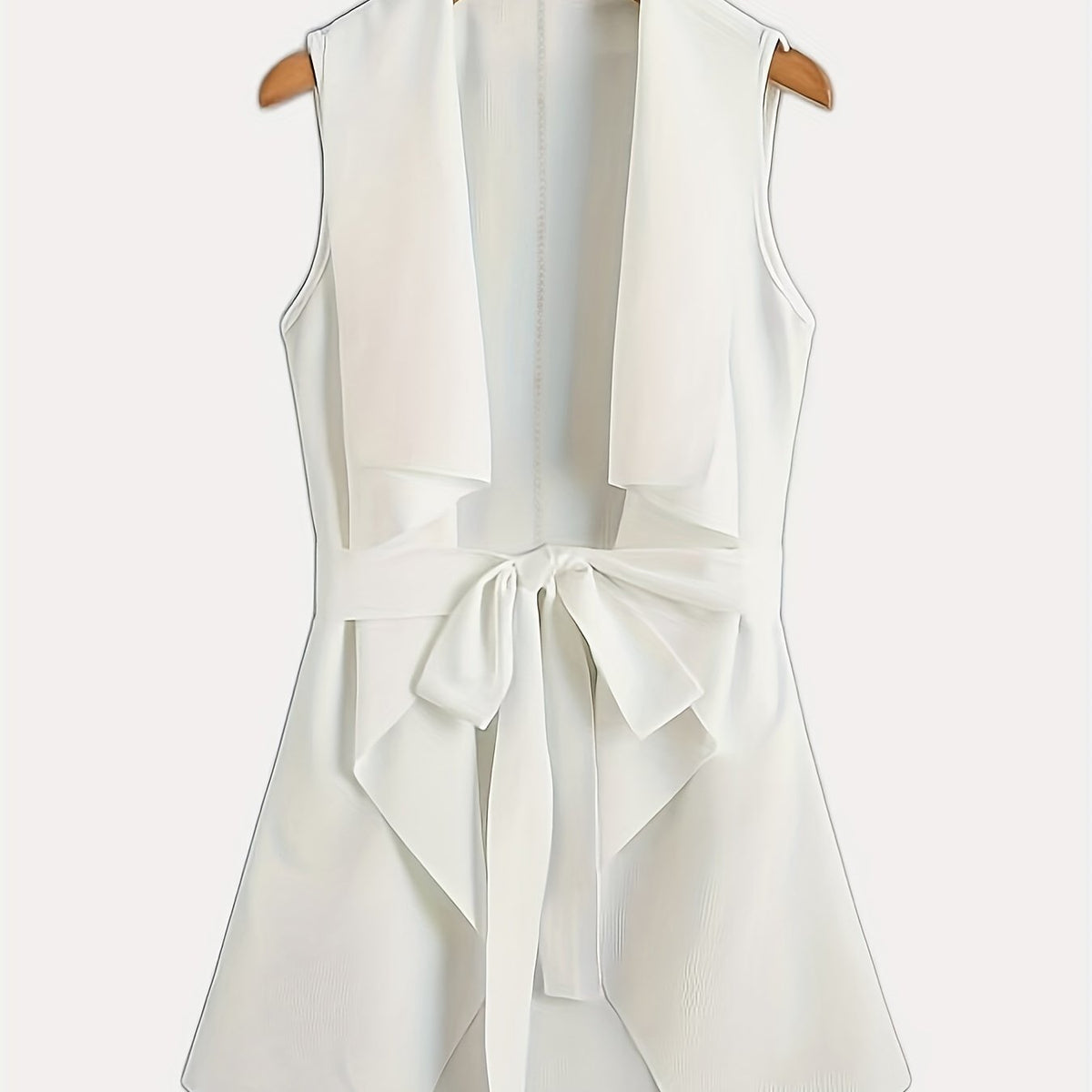 Solid Open Front Vest Casual Sleeveless Women's Clothing