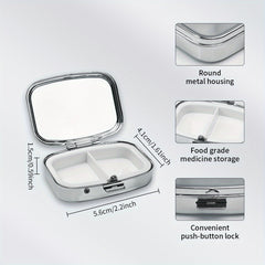 Pink Dragonfly Medicine Box 2 Compartment Portable Metal Case