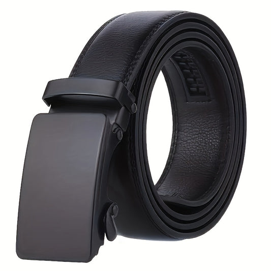 Men's Automatic Buckle Slider Belt Business Casual Leather Belt