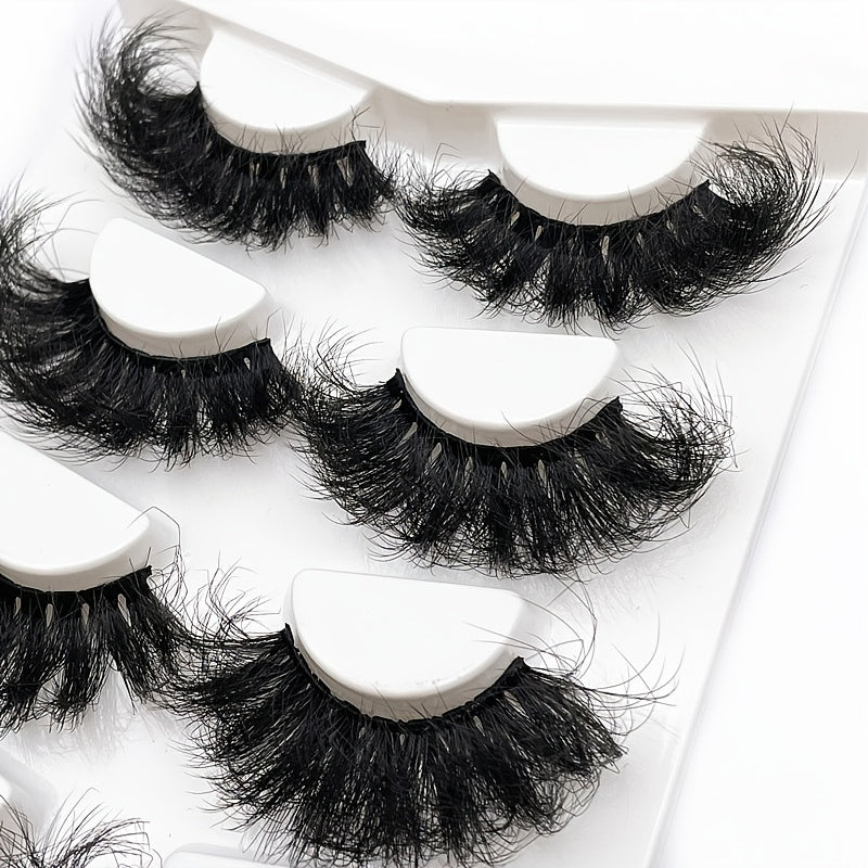 4 Pairs Fluffy Mink Faux Lashes Long Full Eyelash Extensions