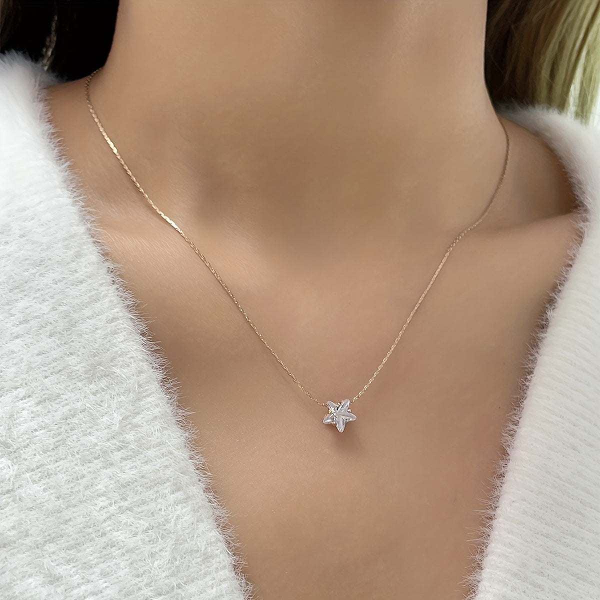 Water Drop Rhinestone Pendant Necklace