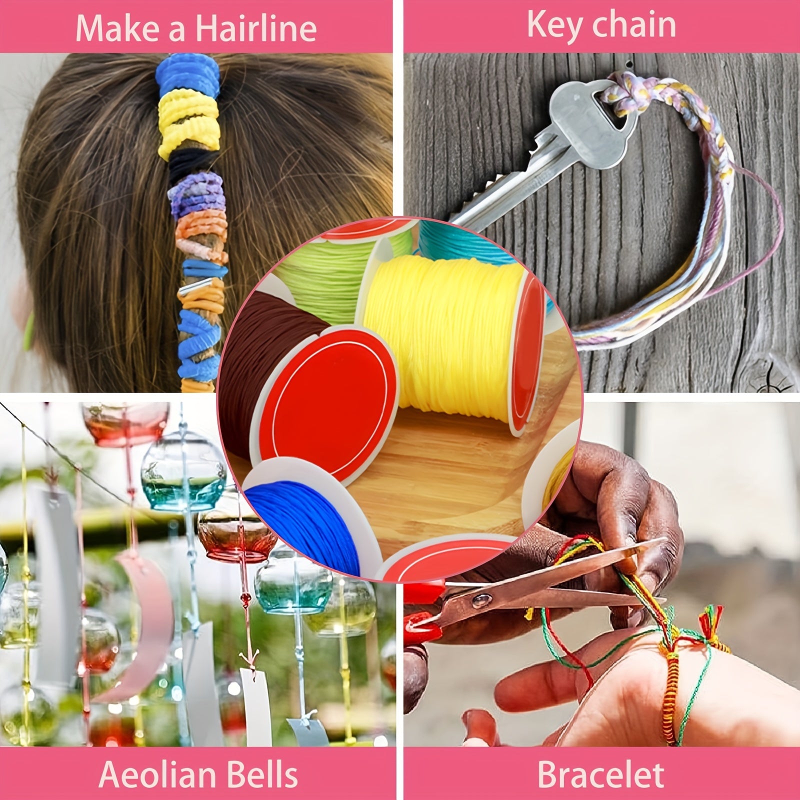 20 Rolls Wax String 0.8mm Bracelet Making 20 Colors Waterproof Anti Fade Cord