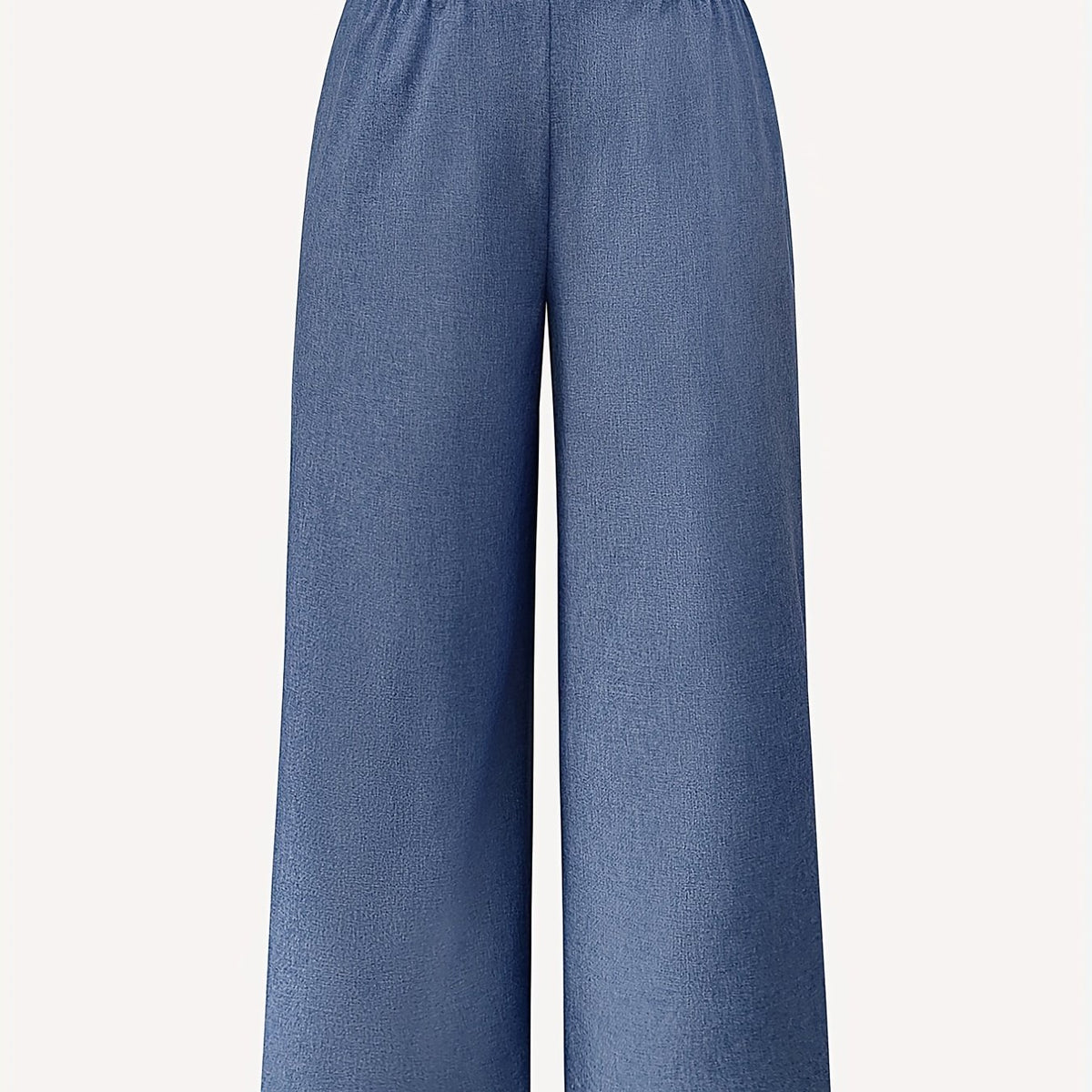  Casual Pants Women's Plus Chain Decor Waist Band High Rise Ruched Wide
