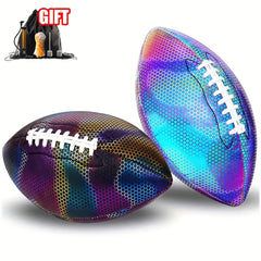 Colorful Honeycomb Pattern Reflective American Football