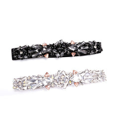 Rhinestone Elastic Band Waist Belt for Women's Suit Coat Dress