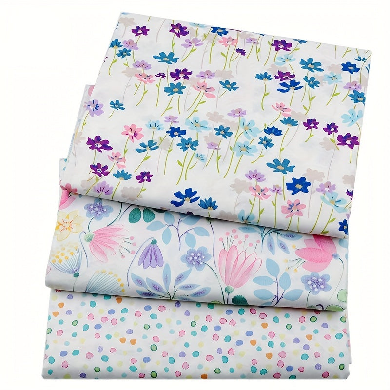 8Pcs Purple Series Floral Cotton Fabric Bundle For DIY Sewing Patchwork