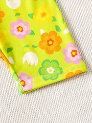 Toddler Girls Colorful Flowers Graphic Biker Shorts