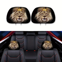 Lion Style Car Headrest Cover Universal Fit Car Interior Accessories