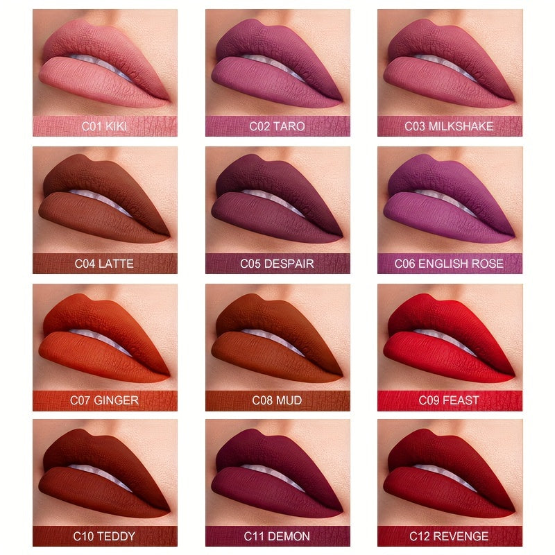 Velvet Lip Glaze Long Lasting 12 Colors