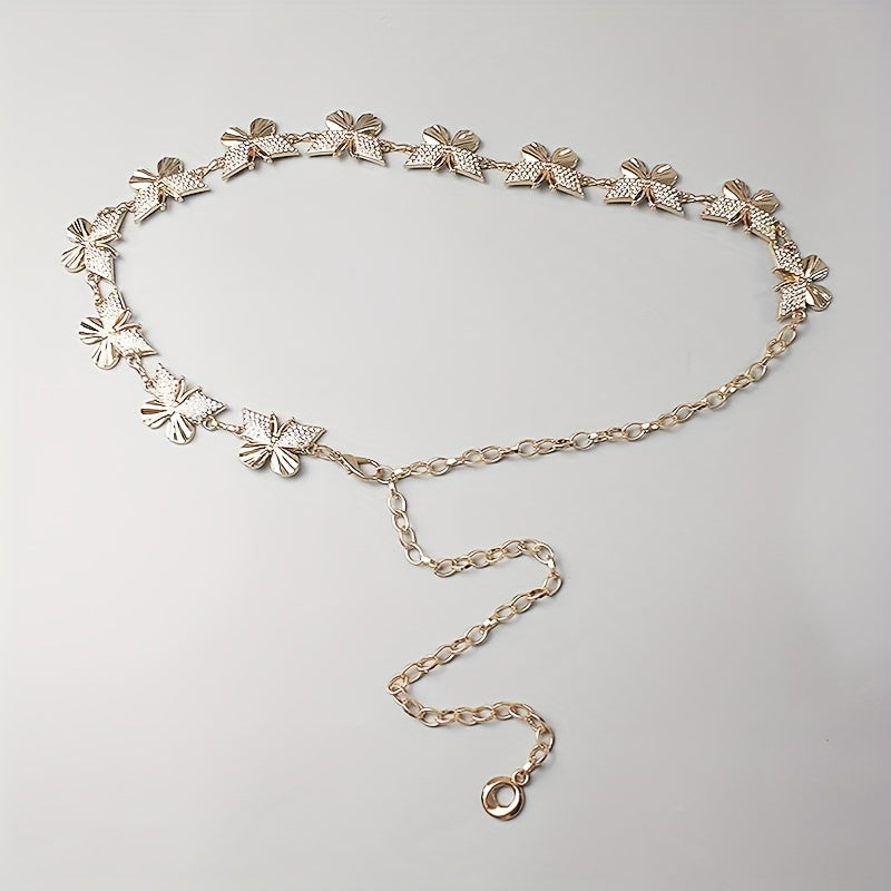 Y2K Butterfly Metal Waist Chain Belly Chain for Women