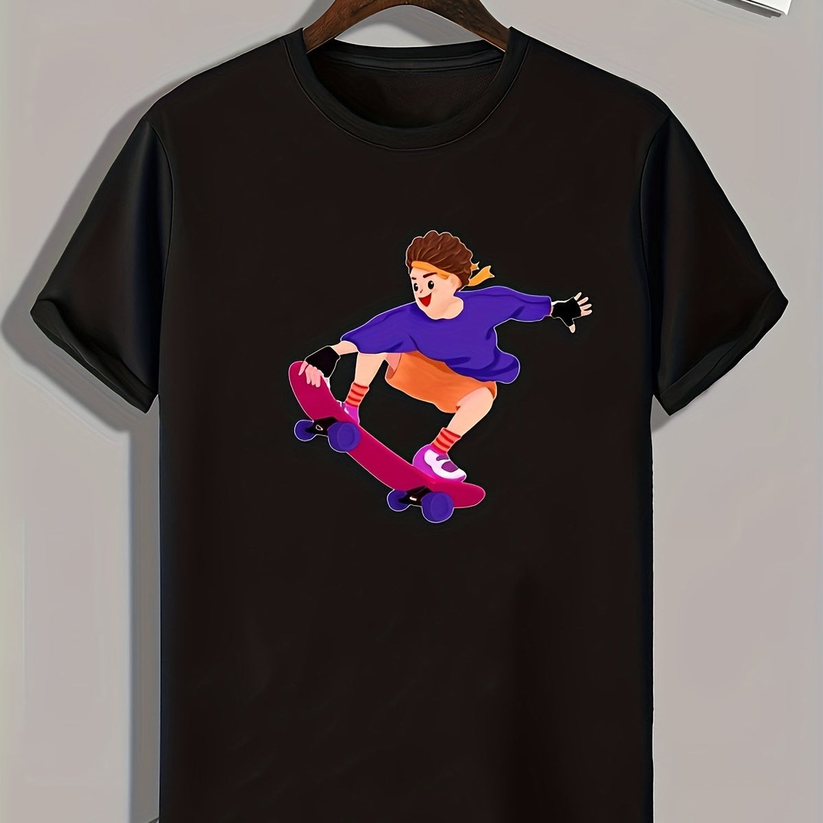 Skateboarding Print Men's Graphic T-shirt for Summer