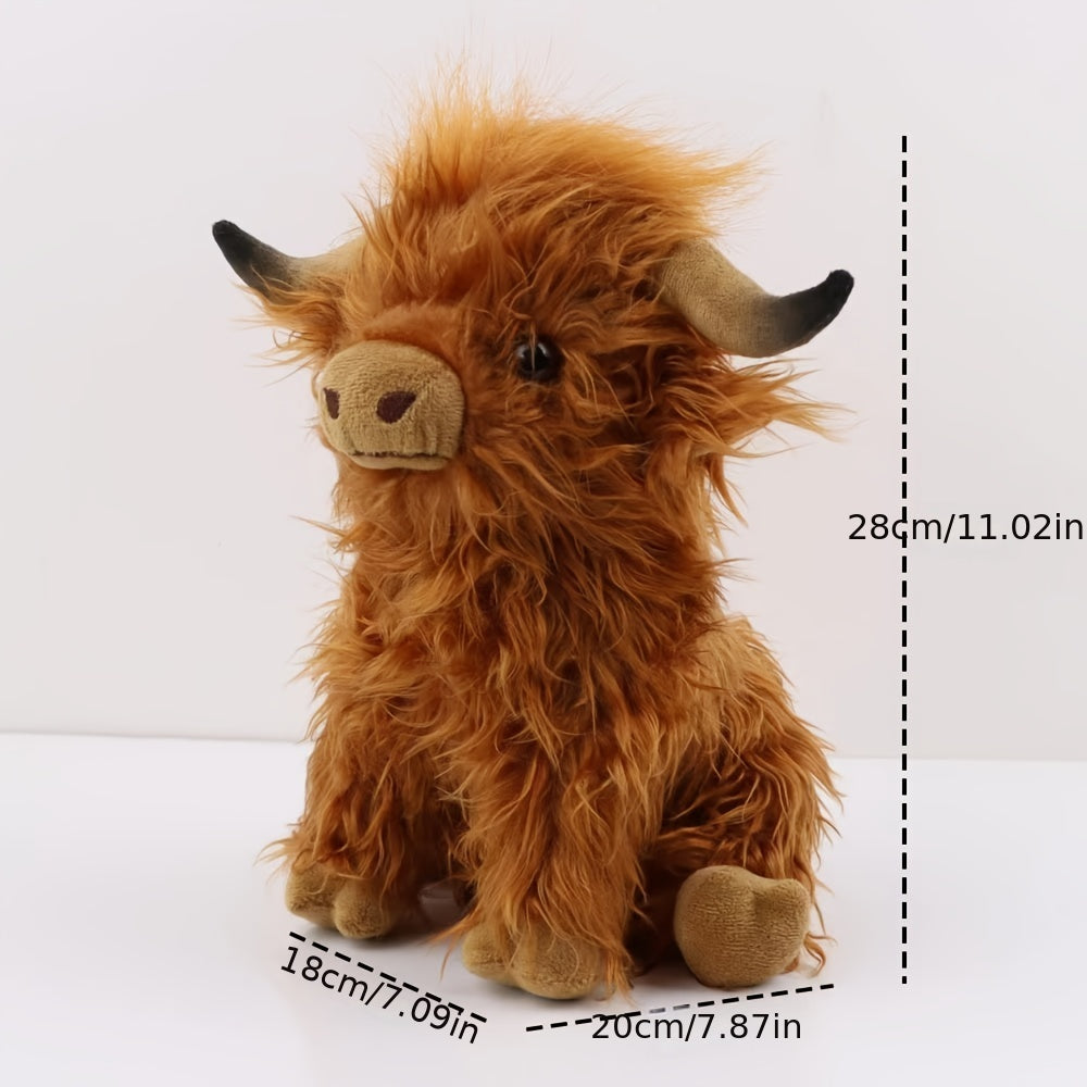 Highland Cow Plush Toy Long Hair Cow Doll Pillow Toy