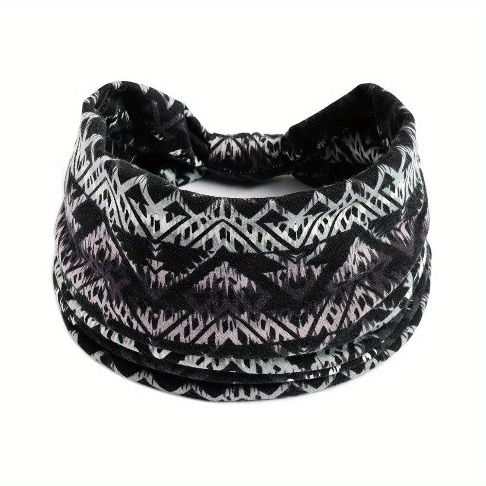 Boho Style Elastic Sports Headband Wide Brim Yoga Headband