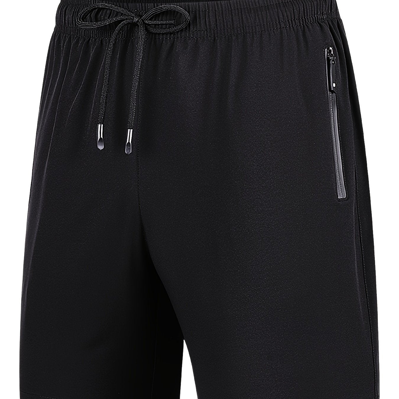 Men's Quick Dry Shorts with Zipper Pockets, Summer Drawstring