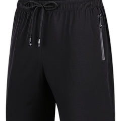 Men's Quick Dry Shorts with Zipper Pockets, Summer Drawstring