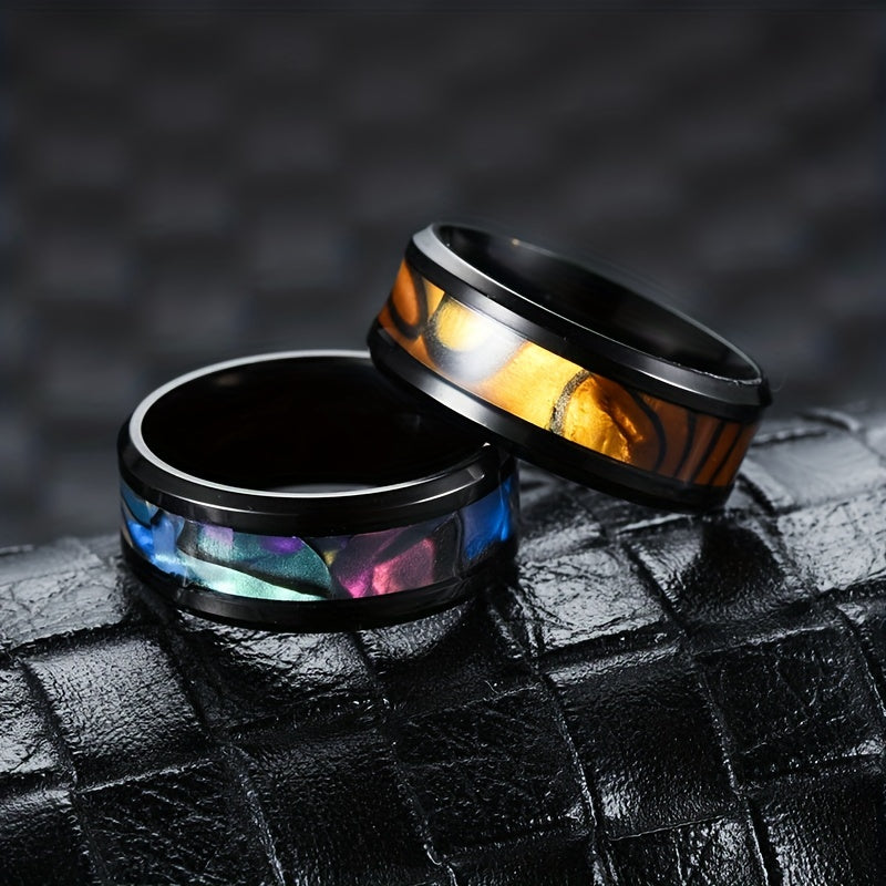 European American Men's Shell Titanium Steel Ring