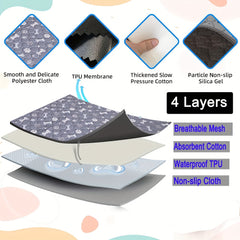 4 Layer Washable Dog Pee Pad Pet Cat Training Pads Reusable Puppy Whelping Pads