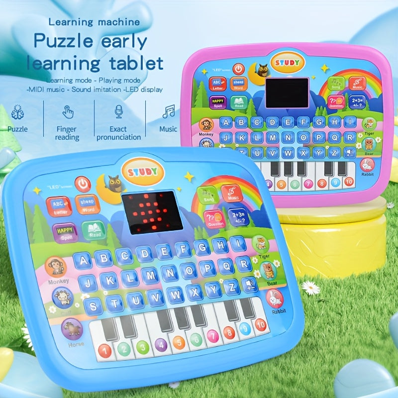Interactive Kids Learning Tablet with LED Screen Alphabet Numbers Words & Music