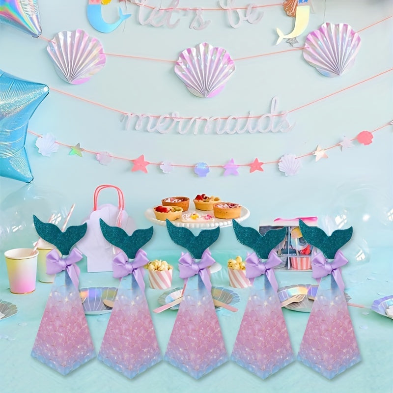 10pcs Mermaid Candy Box Birthday Party Wedding Packaging Box