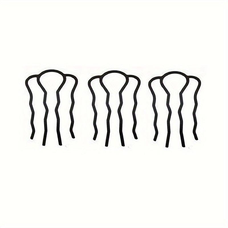 Metal Hair Fork Clip Wavy Hair Pins U Shape Hair Sticks Accessories