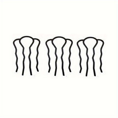 Metal Hair Fork Clip Wavy Hair Pins U Shape Hair Sticks Accessories