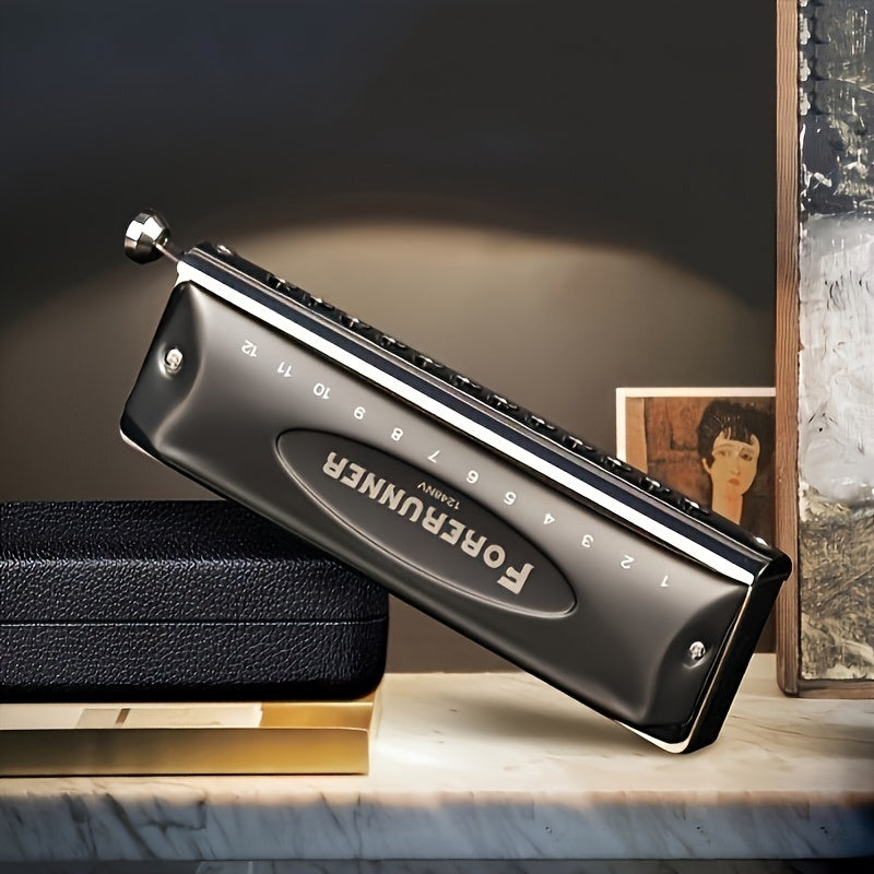 12 Hole Chromatic Harmonica Easy To Play And Carry