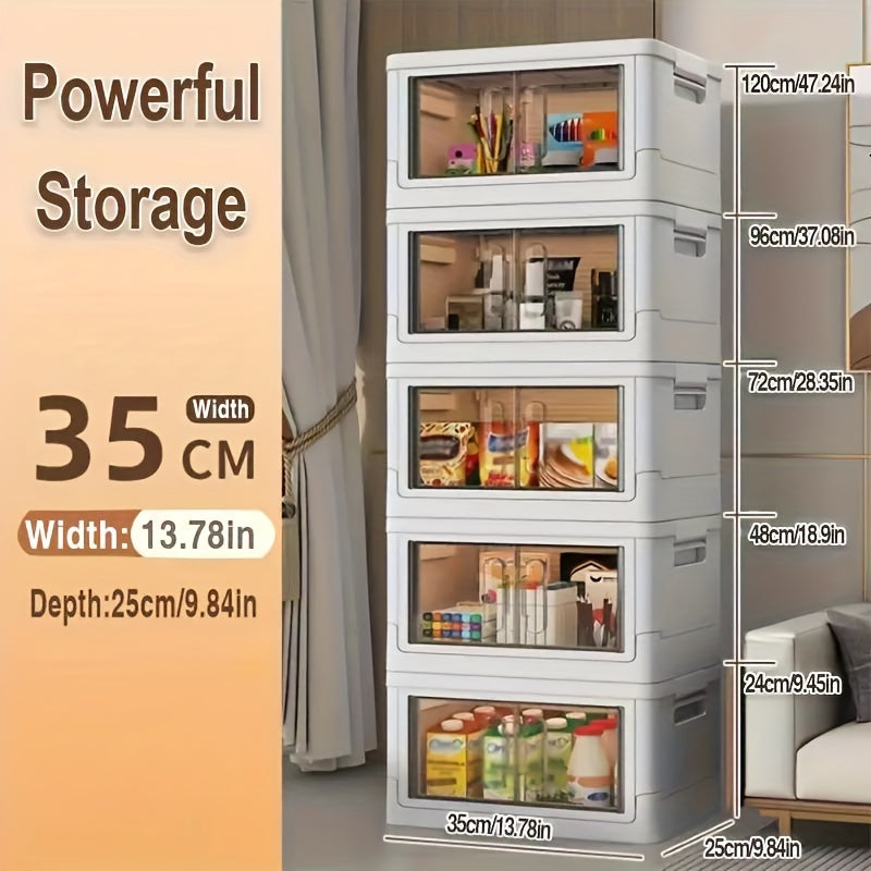 1pc Foldable Clear Storage Box Large Organizer Containers With Lids Room Decor