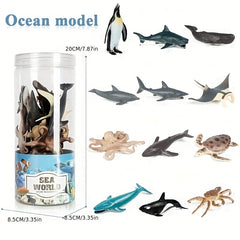 Mini Dinosaur Marine Animal Model Toy Set