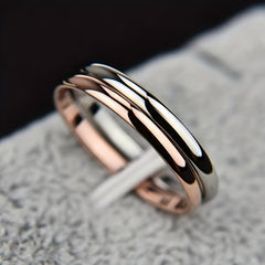 2 Stylish 2mm Stainless Steel Rings for Men and Women