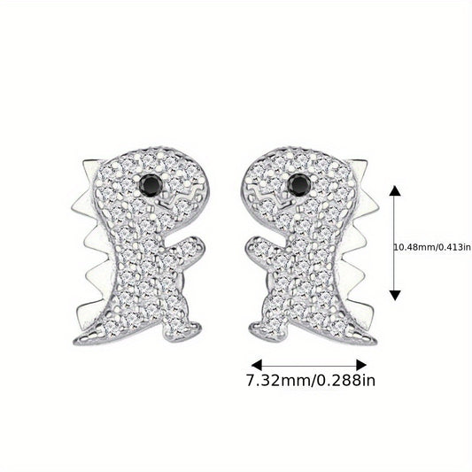 Cartoon Dinosaur 925 Silver Stud Earrings