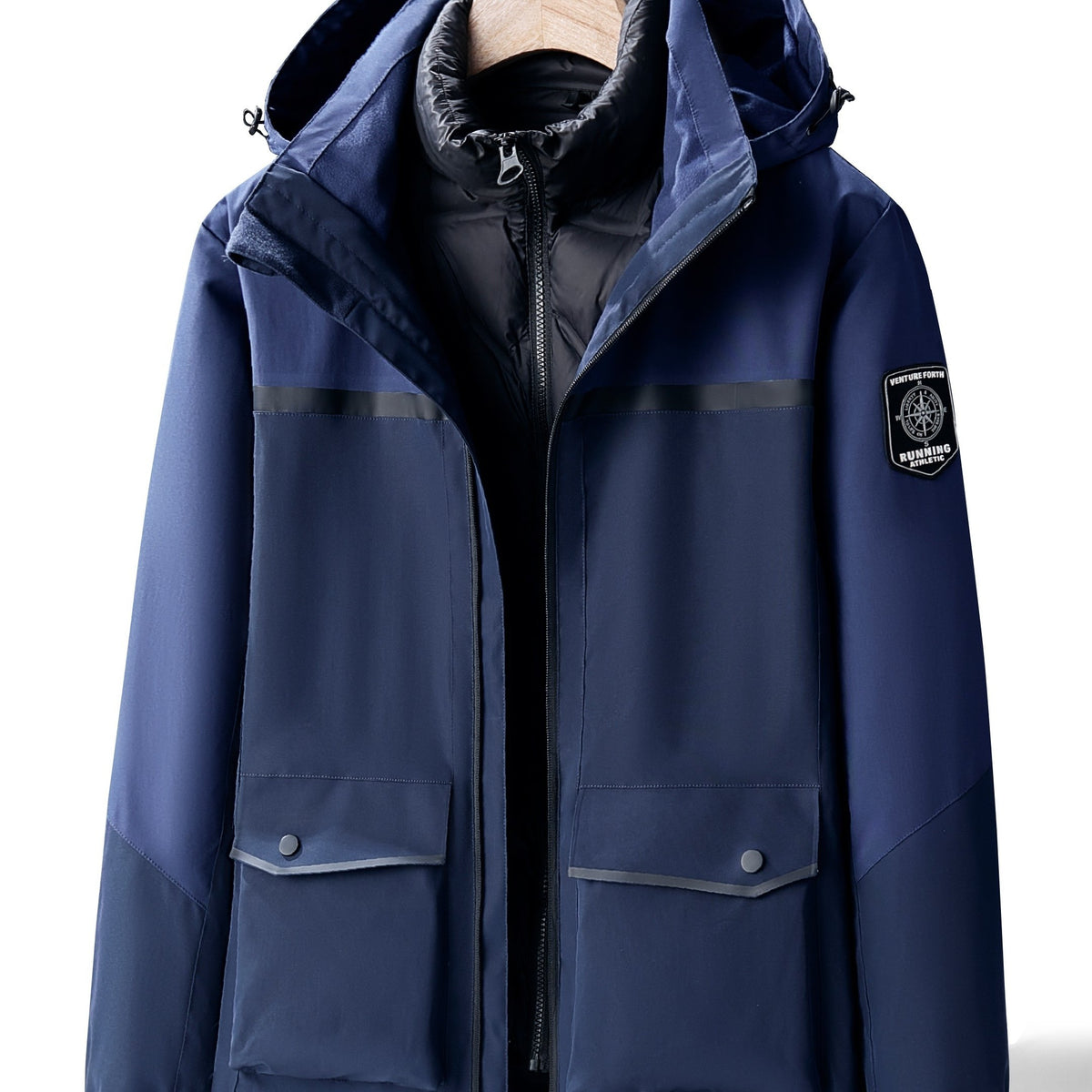 Unisex Ski Jacket with Detachable Fleece Coat Thermal Waterproof Windproof