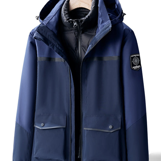 Unisex Ski Jacket with Detachable Fleece Coat Thermal Waterproof Windproof