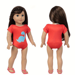 Summer Dinosaur Swimsuit for 16" Baby Dolls