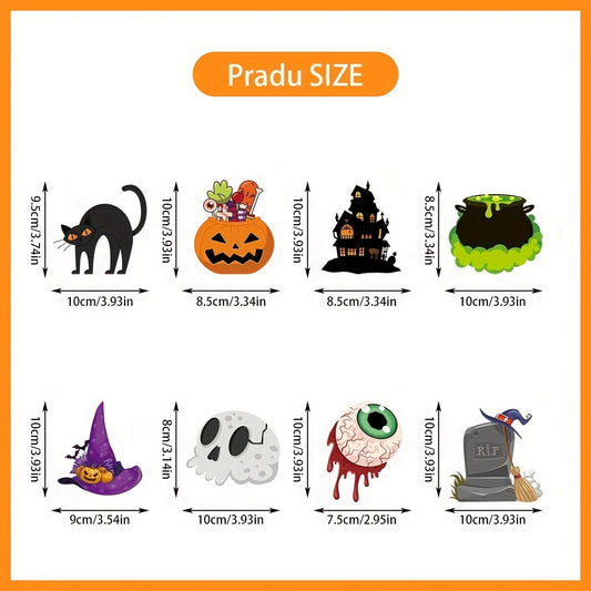 8pcs Halloween Hanging Decorations Pumpkin Bats Spider Themed Party Decor Toys